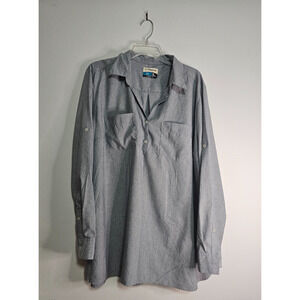 Magellan Outdoors Shirt Womens 3X Long Sleeve Henley Plus Fishing Cute Catch